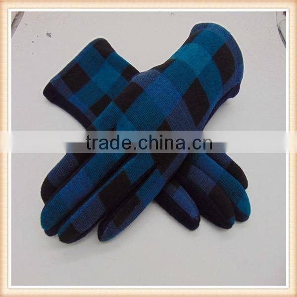 Great Checkered Handmade Touch Screen Bicycle Ladies Gloves