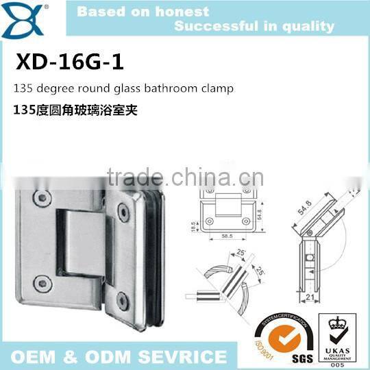 135 degree zinc alloy glass door shower hinge bohle