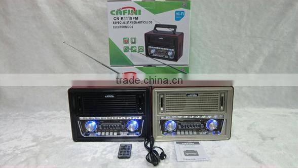Hot vintage wood portable radio with mp3 player and speaker