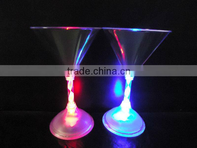cheapest light up martini glass ,led flashing cup