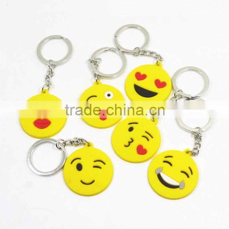 Heart Shaped Soft PVC Metal Key ring Wholesale Rubber 2d Keychain