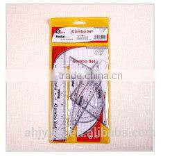 4 Pieces for Students Plastic Ruler Set/geometric ruler set