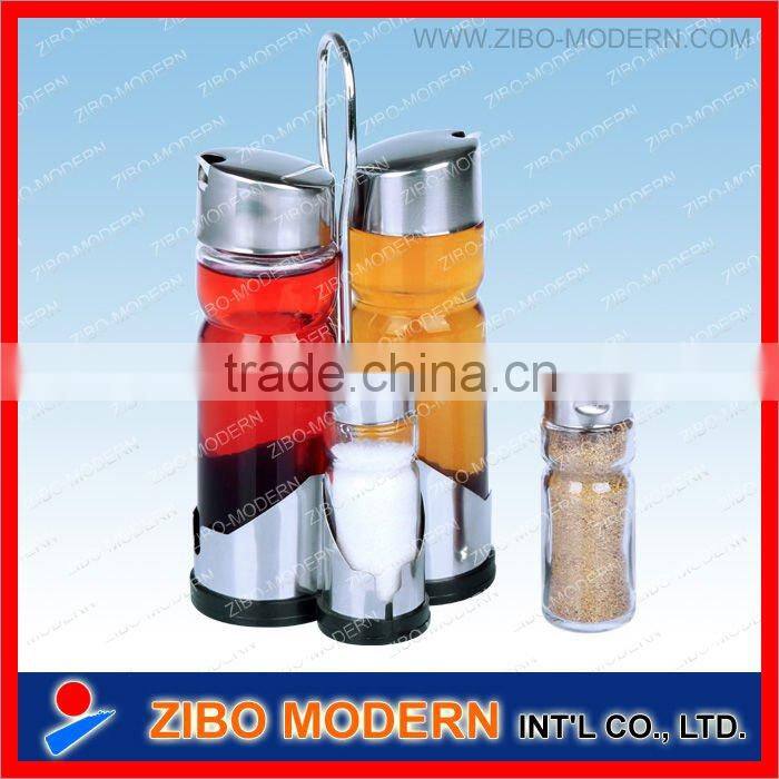 Condiment bottles set/glass canister
