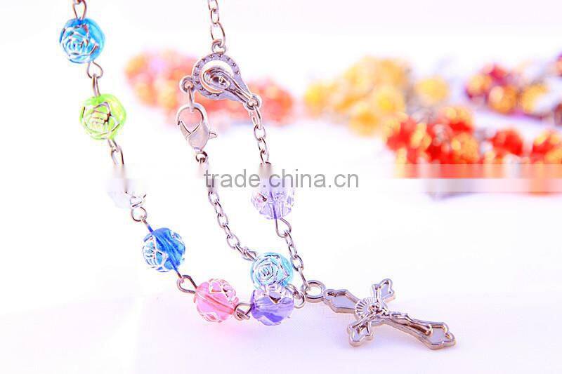 multicolor handmade rosary bracelet