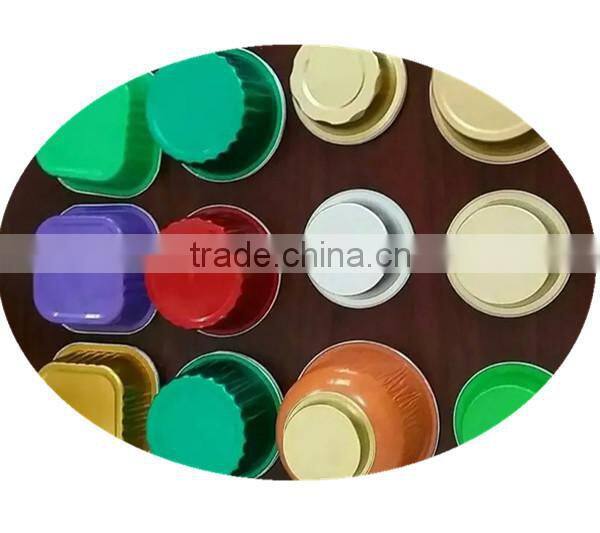 Colorful Aluminum Foil Baking Cup with plastic lids