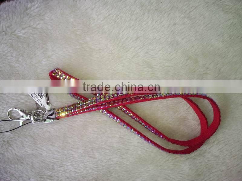 Fashion goody rhinestone crystal mobile phone strings with Tendrils buckle