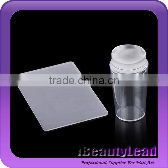 New coming professonal nail silicone stamp set and scrapper