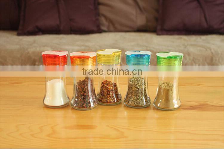 6pcs/set round glass salt and pepper shakers set