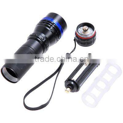 led zoom q5 led waterproof diving flashlight 310 lumen