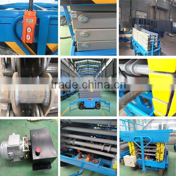Low price scissor design platform trailing electric mobile scissor lift