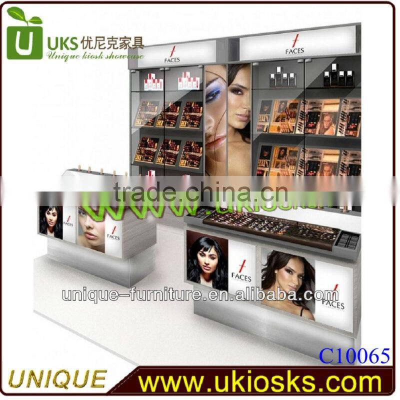 Makeup stand/cosmetic stand makeup display with shining LED light,cuctomized service,free design