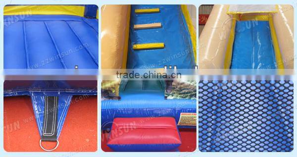 EN14960 warmly welcomed inflatable jungle slide with dip pool