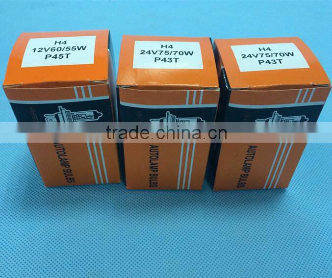 Automotive super white xenon platinum white h4 p43t halgoen bulb 12v60/55w