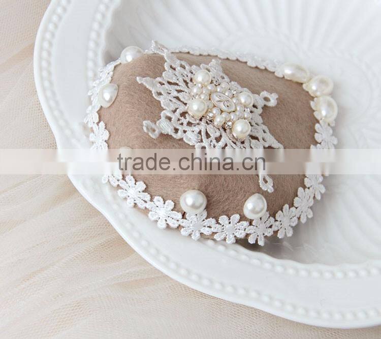 MYLOVE small lady mini top hat beige snow flake hat