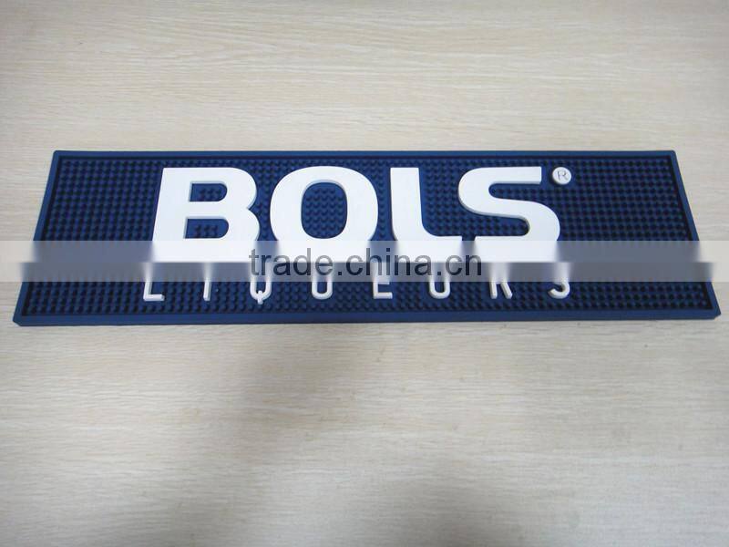Custom design pvc bar drip rail mat with Logo
