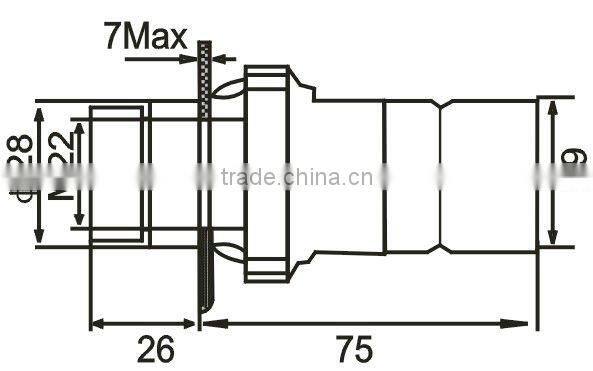 flat waterproof electrical push button switch with LED auto-lock,silver contact grade A LA167-B2-BZ