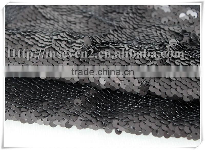 Wholesale latest design popular matte black sequin net embroidery lace fabric