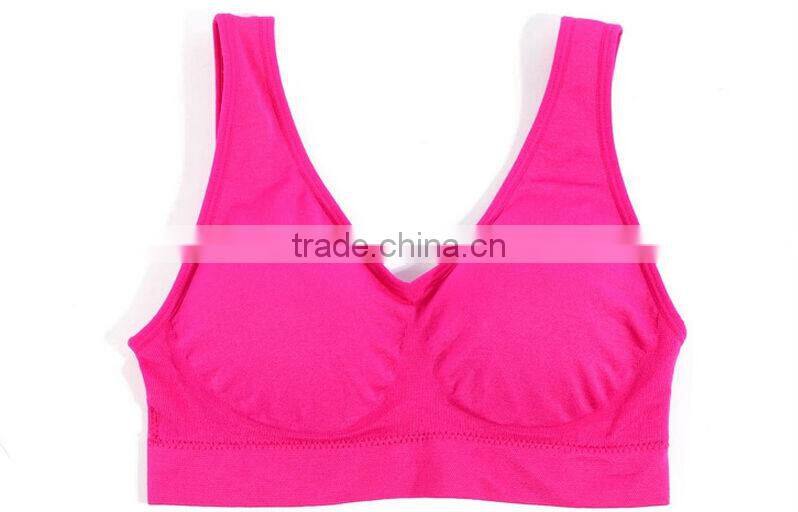 New Women Soft Racerback Sports Tank Tops Padded Yoga Training Bra M -XL Wholesale