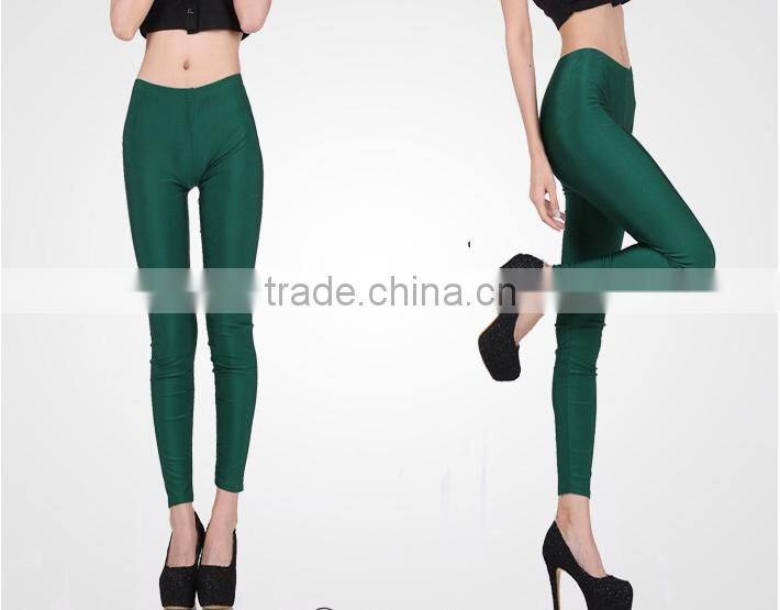 2014 Korean Sexy Ladies High Elastic Leggings Neon Shiny Bright Stretch Tights Colorful Leggings