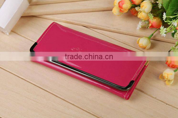 2015 New Fashion Cheap Ladies Candy Color PU Leather Wallets Women Clutch Purse Handbag Card Bags