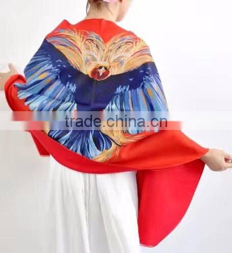 2017 OEM service fashion printed cheap women silk scarf