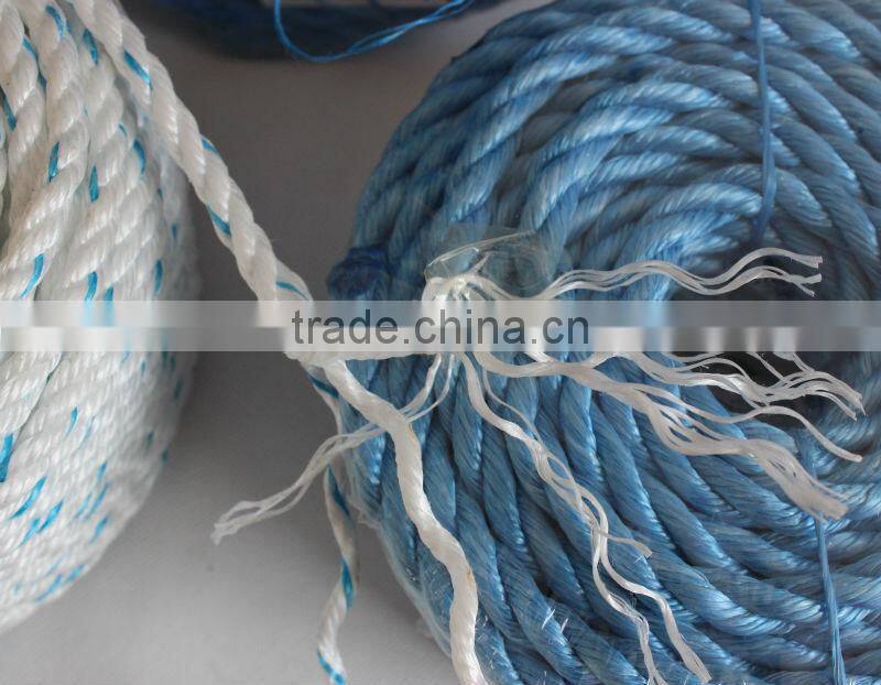 blue color 3strand polypropylene rope for mooring
