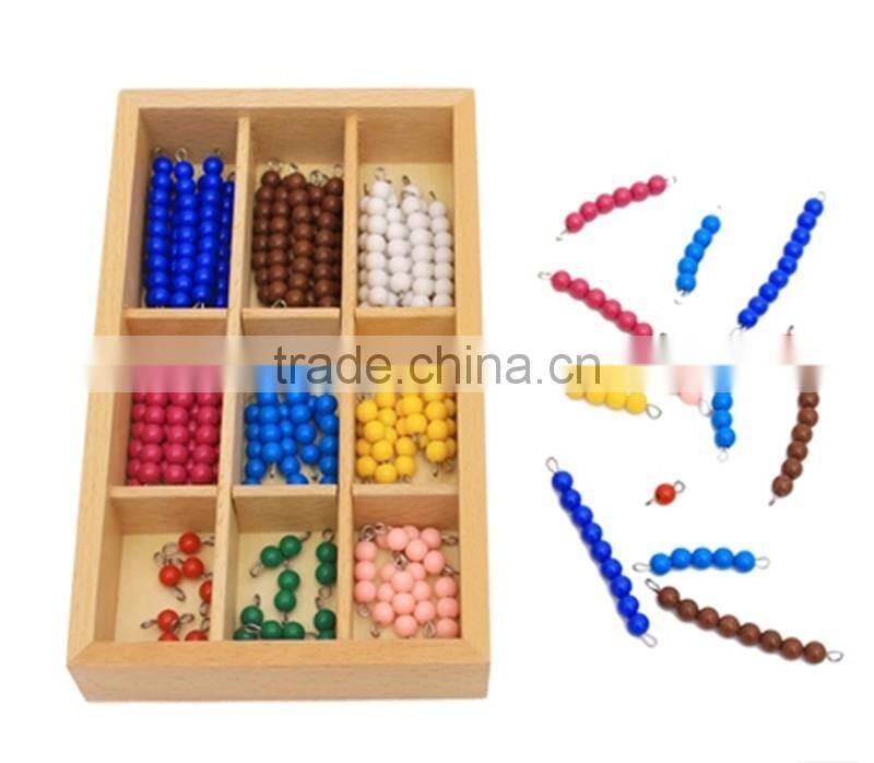 High quality wooden montessori mathematics toy checker board colorful beads