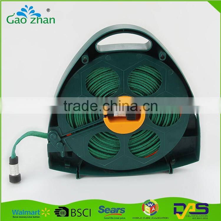 15M / 50FT portable pvc garden hose / roll flat water hose with spray nozzle