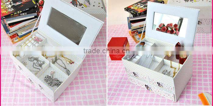 3-tier jewelry cosmetic storage case with drawers