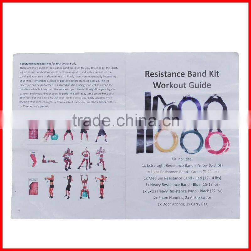 11 PCS Resistance Band Set Yoga Pilates Abs Exercise Fitness Tube Workout Bands