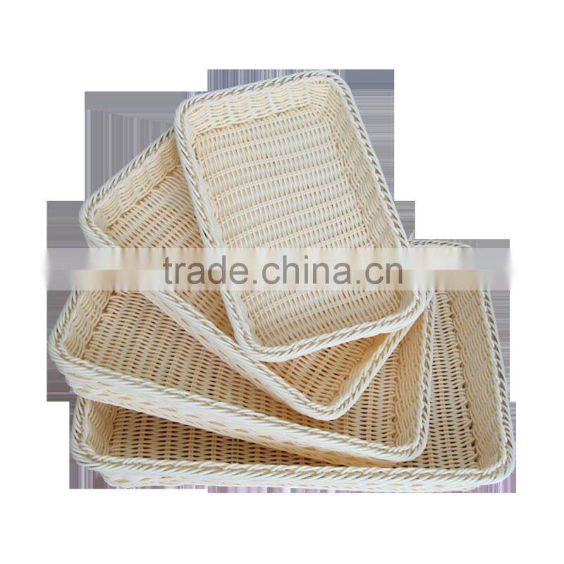 Popular PE plastic woven basket for bathroom storage product