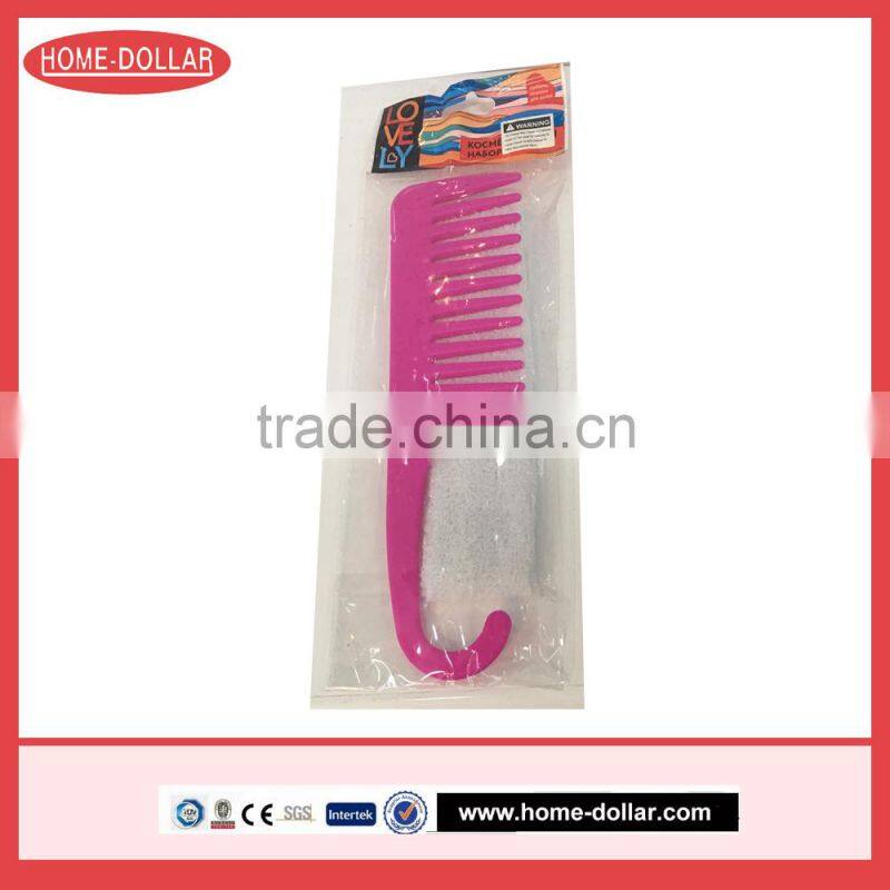 wide tooth hair plastic colorful bath shower comb with hair band