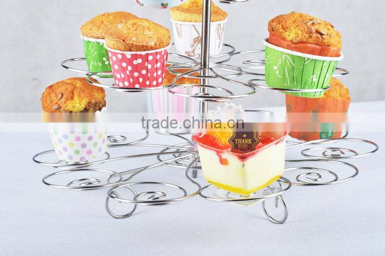 4-tire solid metal display stand for wedding cake