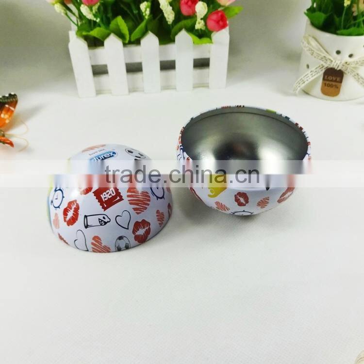 factory price ball shaped tin box for candy
