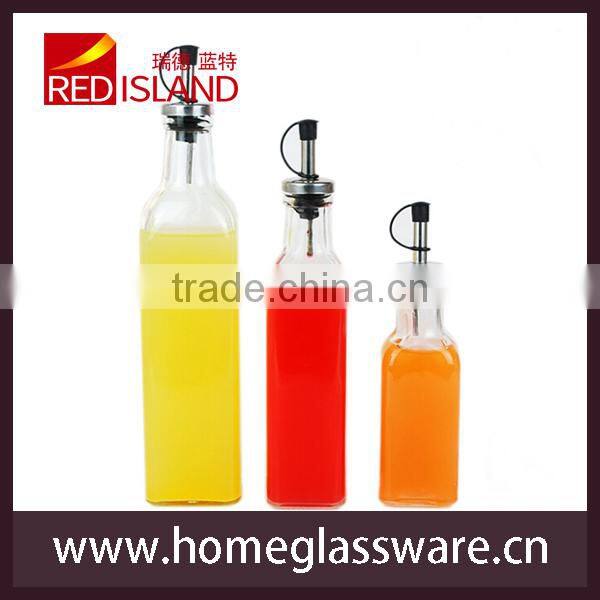 200ml glass oil and vinegar bottle set with metal stand