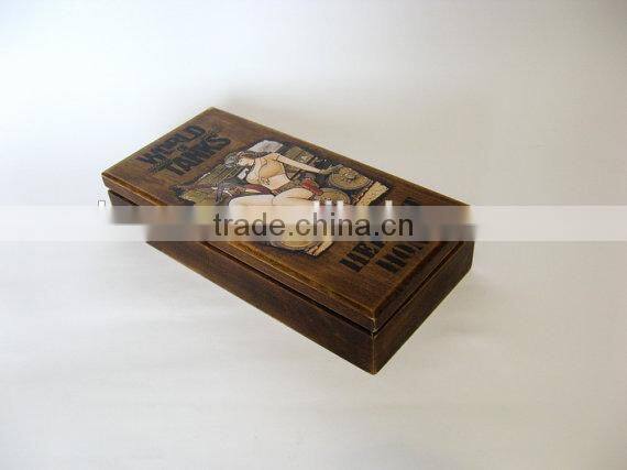 Antique Wood Crate Vintage Old Paint MDF Coins Box
