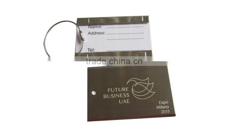 Custom Logo Laser Engrave Aluminum Business Card Luggage Tag