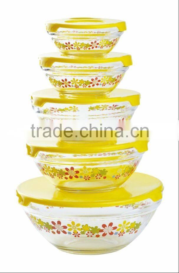 Wholesales glass bowl with decal,mixing bowl,cheaper bowl.