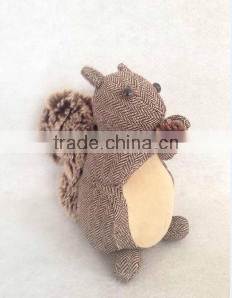 Store More Cute Design Stone Filling Animal Fabric Door Stops - Squirrel