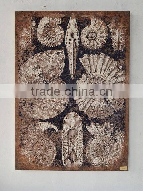 2016 new style antique linen printing wooden frame for wall decoration