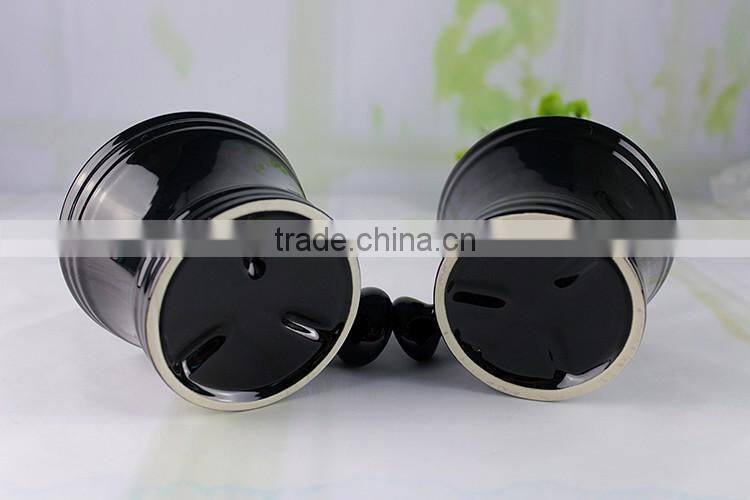 Home & garden bathroom accessories ceramic black shaving bowl