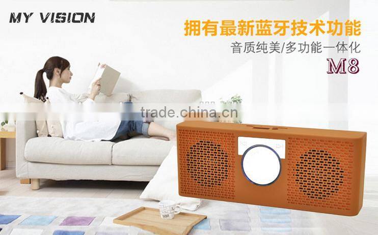 Mini Hot-selling Super Thin Bluetooth Speaker My Vision M8 Wireless Speaker Support U Disk