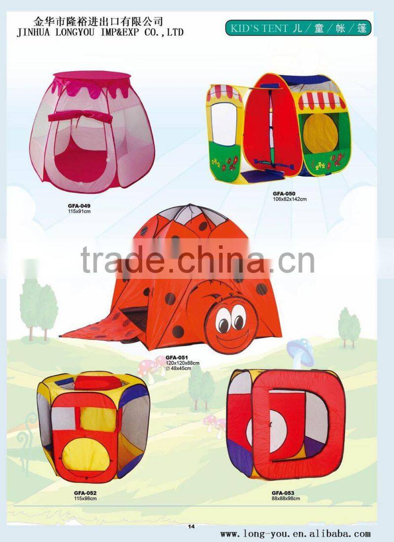 Cartoon Pop up Play Tent Pink Playhouse For Girls