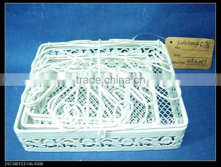 Creamywhite wire storage pretty storage boxes