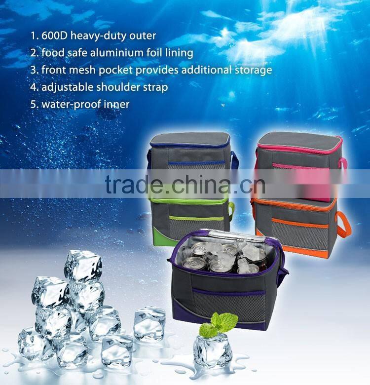 Toprank High Quality Outdoor Promotional Cheap Ball Shape 600D Insulated 6 Can Lunch Cooler Bag With Zipper