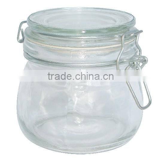 ZIBO hot sell square wholesale glass jars clamp lids for honey &jam&coffee &tea &storage food
