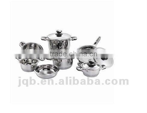 12pcs Stainless Steel Cooking Utensils Kitchen Sauce Pot Set, Cookware Set