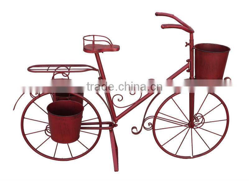 Metal bicycle plant holder