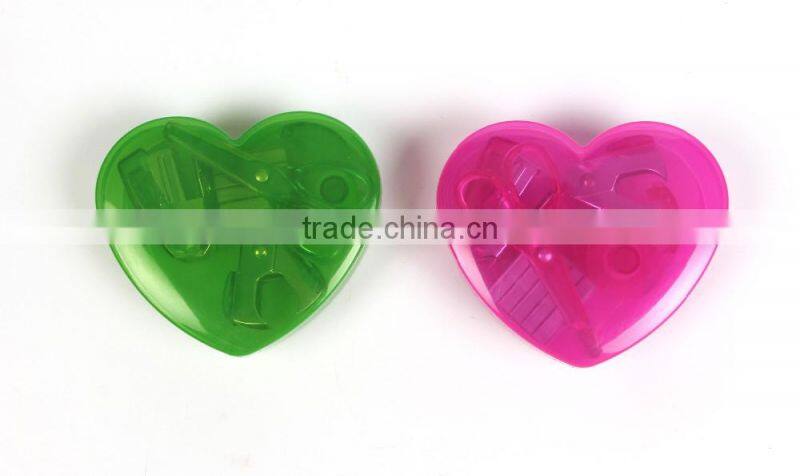 Mini Colorful Heart shaped Office Stationery Set