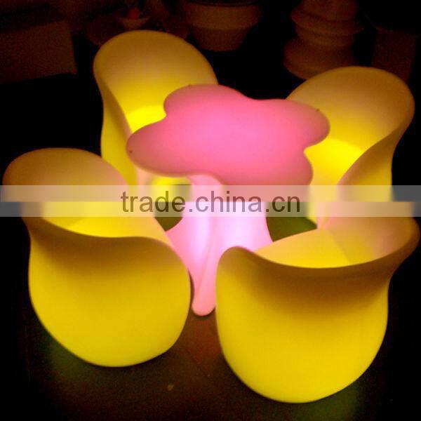 Outdoor and Indoor Plastic Rechargeable Illuminated LED Bar Counter / Moden waterproof led stool